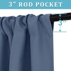 RYB HOME Short Blackout Curtains for Bedroom, Room Darkening Insulated Summer Heat Light UV Blocking Energy Saving Drapes for Nursery, Width 34 by Length 48, Stone Blue, Set of 2