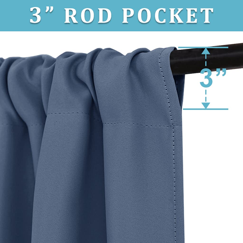 RYB HOME Blackout Curtains for Bedroom Living Room Nursery 63 inches Long