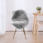 Tangsoo 2x3 Grey Small Faux Fur Rug,Washable Fuzzy Fluffy Chair Cover Rugs