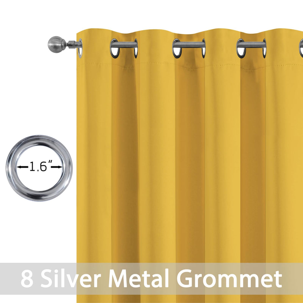 Yakamok Mustard Yellow Room Darkening Curtains 84 inch Sliding Door Drapes
