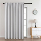CUCRAF Custom Blackout Curtains for Bedroom Living Room, Rod Pocket Room Darkening Curtain Thermal Insulated Light Blocking Window Drapes 1 Panel (Custom Size, Greywish White)
