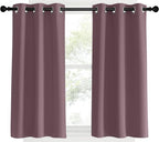 NICETOWN Room Darkening Short Curtain Panels for Cafe, Dry Rose, 2 Panels, W34 x L40 -inch, Thermal Insulated Grommet Room Darkening Draperies/Drapes for Window
