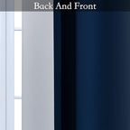 SimpleHome Ombre Room Darkening Curtains for Living Room, Light Blocking Gradient Blue to Greyish White Thermal Insulated Grommet Window Curtains/Drapes for Bedroom, 2 Panels, 52x84 inches Length