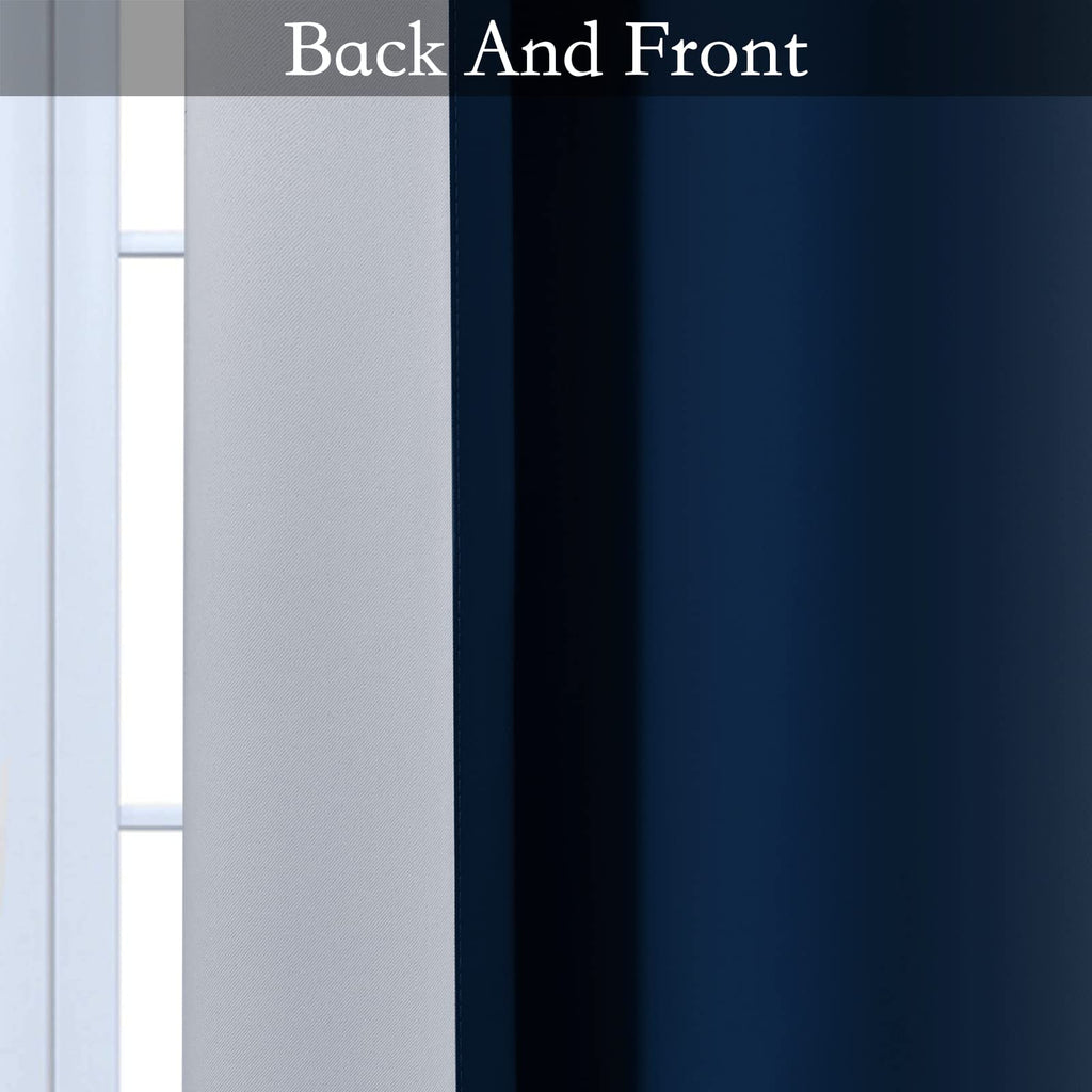 SimpleHome Ombre Blue to Grey White Curtains for Living Room 52Wx54L