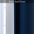 SimpleHome Ombre Blue to Grey White Curtains for Living Room 52Wx54L