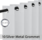Yakamok Blackout Curtains Room Darkening Thermal Insulated Window Panels,Solid Grommet Top Drapes for Bedroom/Living Room(62Wx84L,Greyish White, 2 Panels)