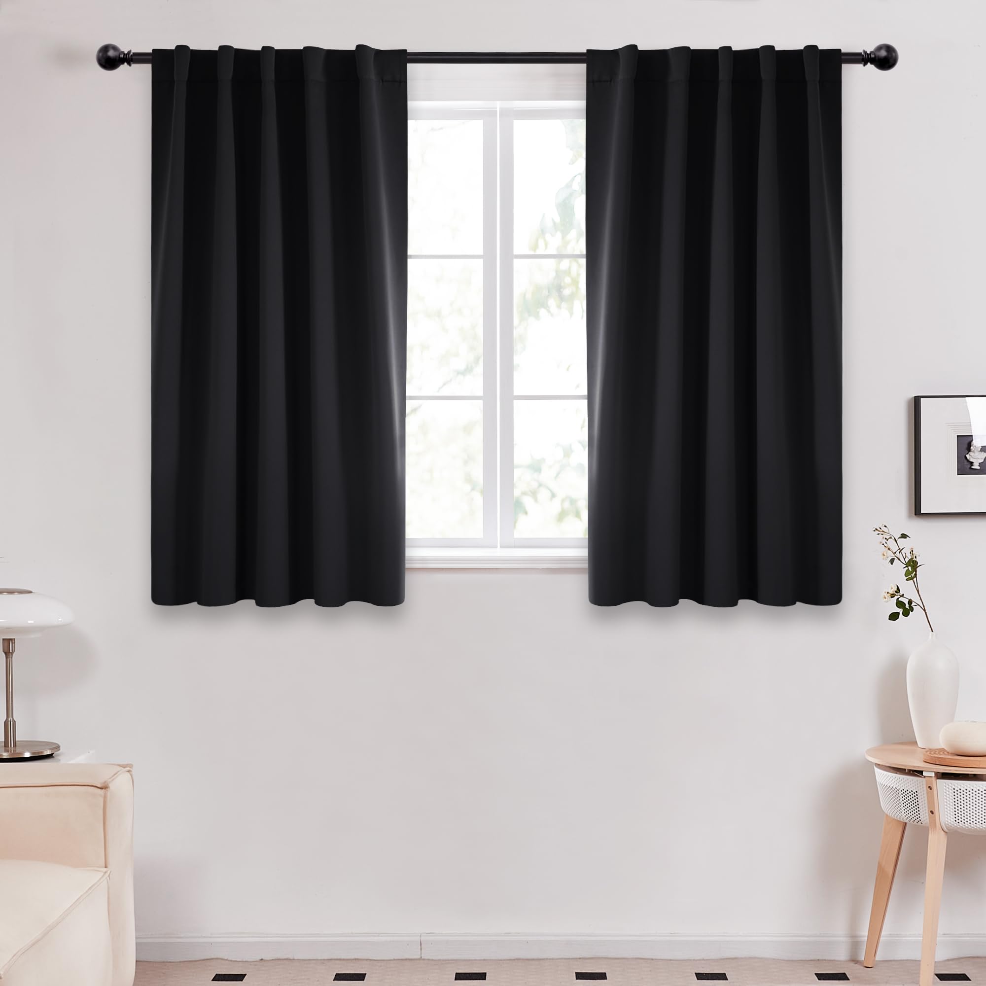 Deconovo Blackout Curtains for Bedroom, Living Room Curtains 54 Inches Long