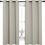 NICETOWN Natural Blackout Curtains for Bedroom (1 Pair, 42 x 63 inches), Farmhouse Thermal Insulated Room Darkening Drapes for Windows