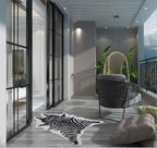 Zebra Print Rug Faux Animal Cowhide Skin Area Rug Leather Carpet Mat Small Size for Home Office Livingroom 3.1' x 3.6'