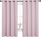 NICETOWN Blackout Curtain Panels for Girls Room, Nursery Essential Thermal Insulated Solid Grommet Top Blackout Drapes (Lavender Pink, 1 Pair, 55 x 68 inches)