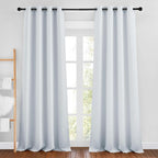 NICETOWN Greyish White Curtains 96 inches Long, Grommet Thermal Insulated Blackout Curtains Privacy Window Treatments for Boys Room/Living Room, W46 x L96, 2 Panels