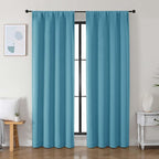 Simplebrand Ava Turquoise Blackout Curtains for Bedroom 84 Inch Length 2 Panels Set, Solid Thermal Insulated Privacy Nursery Window Treatment Curtains Blackout Drapes, W40 x L84 Inch, Turquoise
