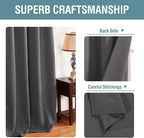 H.VERSAILTEX Blackout Curtains for Bedroom Thermal Insulated Curtains Grey Window Shades, Energy Efficient Noise Reducing Curtains Drapes for Living Room - 52'W by 84'L - Charcoal Gray - One Panel
