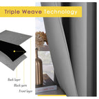 NICETOWN Silver Grey Blackout Curtain Panels for Bedroom, Thermal Insulated Extra Wide Blackout Draperies and Drapes for Basement (2 Panels, W70 x L54-inch)