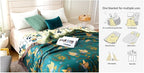 MSGKV Boho Throw Blanket 60"x80" 100% Cotton Bird Quilt for Bed & Couch