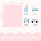 Yurhap Fleece Baby Blanket Heart Checkered Blanket, Ultra Soft Cozy Baby Blankets for Girls Boys, Fluffy Infant Toddler Newborn Receiving Blankets for Crib Stroller 30”×40” (Light Pink)