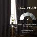 MIULEE Pure White Blackout Bedroom Curtains Drapes 72 Inch Long 52"x72"