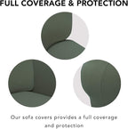 PureFit Super Stretch Sofa Slipcover – Spandex Non Slip Soft Couch Sofa Cover, Washable Furniture Protector with Non Skid Foam and Elastic Bottom for Kids, Pets （Sofa, Grayish Green）