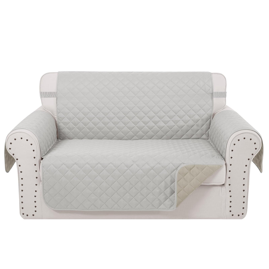 Luxshare Home Reversible 45" Small Loveseat Sofa Covers, Light Grey/Beige