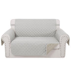 Luxshare Home Reversible 45" Small Loveseat Sofa Covers, Light Grey/Beige