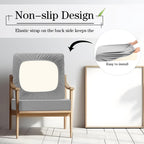 Newwiee Set of 4 Stretch Patio Cushion Covers Sofa Couch Seat Chair Slipcovers Cushion Cover Replacement Furniture Protector for Pets Washable(Light Grey,Seat Cover,Solid)