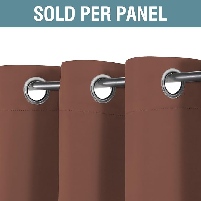 H.VERSAILTEX Blackout Curtain for Bedroom Thermal Insulated Window Treatment Curtain Extra Long 63 inch Length Energy Saving Solid Grommet Top Blackout Drape, One Panel, Washed Spice, 52" W x 63" L