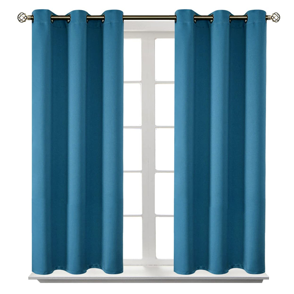BGment Blackout Curtains - Grommet Thermal Insulated Room Darkening Bedroom and Living Room Curtains, Set of 2 Panels (38 x 45 Inch, Steel Blue)