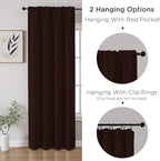 CUCRAF Blackout Curtains 72 inch Length 2 Panels Set, Rod Pocket Room Darkening Drapes for Bedroom Living Room, Insulated Thermal Light Blocking Window Curtain (W52 x L72 Inch, Chocolate)