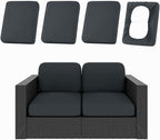 hyha 4Pcs Patio Cushion Covers, Stretch Outdoor Couch Cushion Covers, Washable Outdoor Chair/Sofa Slipcovers for Patio Furniture Cushions Protector with Elastic Bottom(Dark Gray,Cover Only)