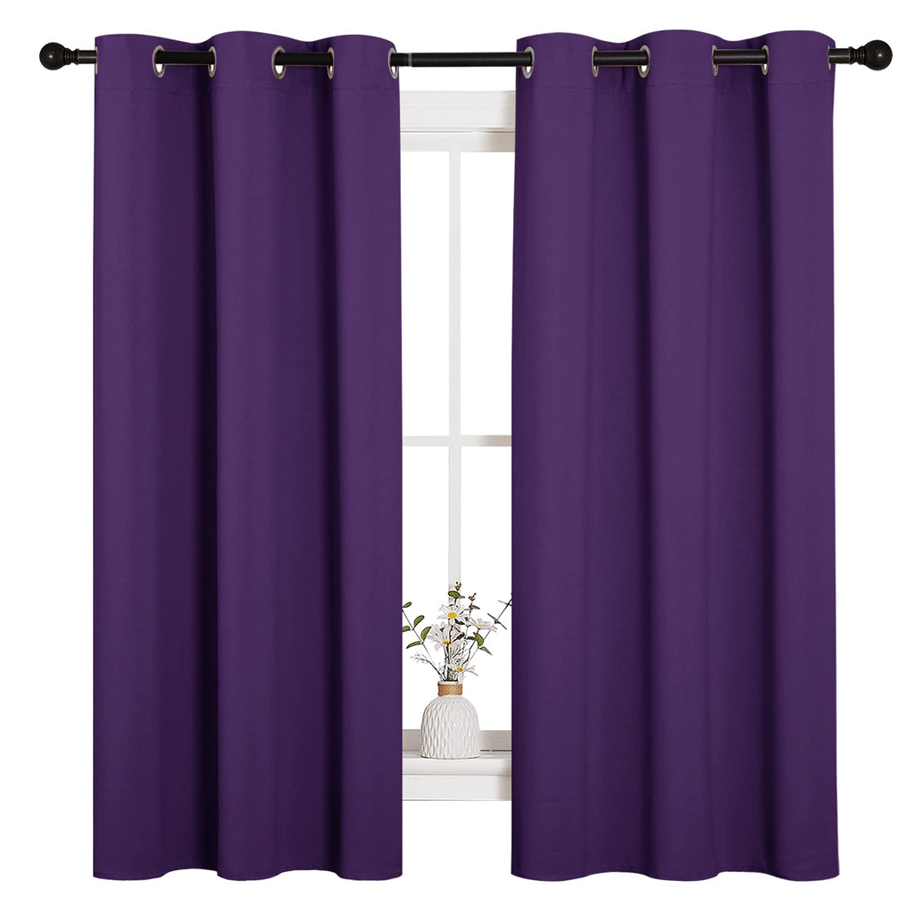 NICETOWN Grey Blackout Curtains for Bedroom 42" Wide x 63" Long 2 Panels