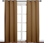 NICETOWN Sleek Blackout Curtains 84 inches Length for Windows, Noise Reducing and Block Draft Panels for Door Doorway Laundry Office Luxury Decor Theme (2 Panels, Gold Brown, W42 x L84 -Inch)