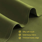 NICETOWN Blackout Curtains & Drapes for Bedroom, Olive Green, W34 x L40, Set of 2, Triple Weave Grommet Top Thermal Insulated Light Blocking Panels for Bathroom/Living Room