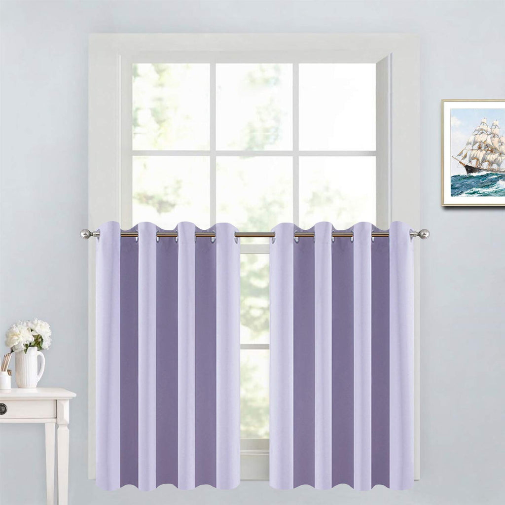 Yakamok Lilac Blue Room Darkening Window Curtains 52x36 Inch for Kitchen