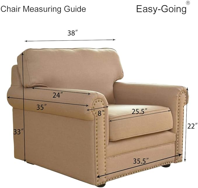 Easy-Going Chair Sofa Slipcover Reversible Sofa Cover Water Resistant Couch Cover Furniture Protector Cover with Elastic Straps for Pets Kids Children Dog Cat (Chair, Brown/Brown)