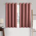 MIULEE 100% Blackout Linen Curtains for Bedroom 52x54 Inches Dusty Rose