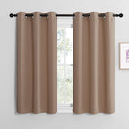 NICETOWN Bedroom Curtains Blackout Drapery Panels, Three Pass Microfiber Thermal Insulated Solid Ring Top Blackout Window Curtains/Drapes (Two Panels, 42 x 50 inches, Gray)