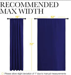 NICETOWN Bedroom Curtains Blackout Draperies - Thermal Insulated Solid Top Pocket Blackout Drapes for Kid's Room (Navy Blue, 1 Pair, 52 x 72 Inch)
