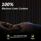 Guken Off White 100% Blackout Curtains 84 Inch Length 2 Panels Set for Living Room Bedroom Back Tab Thermal Insulated Black Out Linen Drapes Room Darkening Window Curtains 84 Inches Long