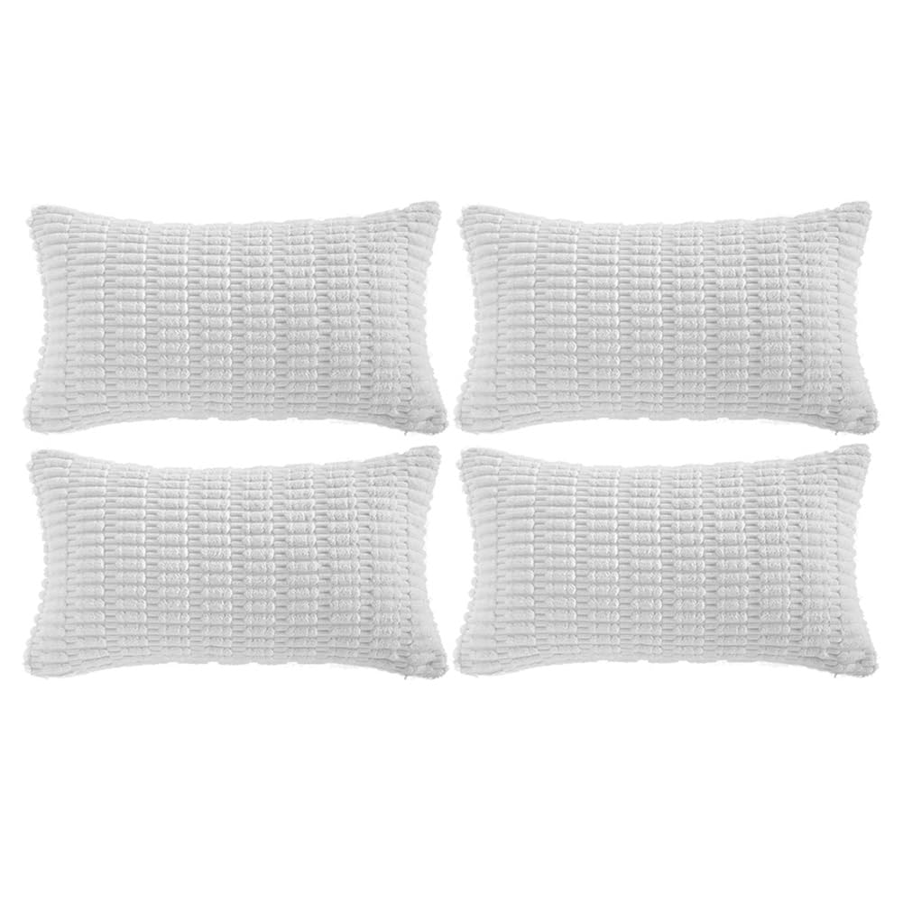 Fancy Homi 4 Packs Decorative Throw Pillow Covers for Living Room Couch Bed, Modern Farmhouse Boho Home Décor Accent Cushion Case, 24" x 16", Neutral