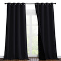 NICETOWN Extra Long Truly Blackout Drapes for Hall and Villa, 100% Blackout Window Curtain Panels with Black Lined for Night Shift Worker, 55-inch Width Each Panel, 102-inch Length, Black, 2 Pieces