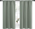 NICETOWN Window Curtains Blackout Drapes - Thermal Insulated Solid Rod Pocket Blackout Curtains/Draperies for Living Room (Sage Green, One Pair, 29 by 40-Inch)