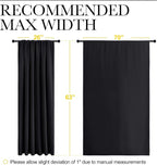 NICETOWN Black Blackout Curtain Blinds - Solid Thermal Insulated Window Treatment Blackout Drapes for Bedroom (2 Panels, 70 inches Wide by 63 inches Long)