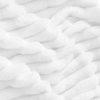 BEDELITE Fleece Blanket Twin Size – 3D Ribbed Jacquard Soft and Warm Decorative Fuzzy Blankets – Cozy, Fluffy, Plush Lightweight Throw Blankets for Couch, Bed, Sofa(White, 60x80 inches)