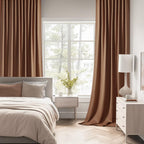MIULEE Cappuccino Brown Back Tab Blackout Curtain 52"x102" Long 2 Panel Set