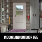 GORILLA GRIP 100% Waterproof All-Season WeatherMAX Doormat, 23x35, Durable Natural Rubber, Stain and Fade Resistant, Low Profile, Indoor Outdoor Doormats, Easy Clean Entry Mat, Purple Confetti Daisy