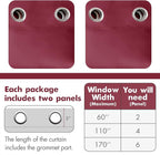 MIULEE 90" Long Blackout Curtains for Christmas, Room Darkening Thermal Insulated Drapes Solid Window Treatment Set Grommet Top Light Blocking Curtain for Living Room/Bedroom 2 Panels Wine Red