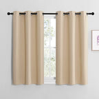 NICETOWN Room Darkening Curtain Panels for Cafe, Thermal Insulated Grommet Room Darkening Draperies/Drapes for Window (Biscotti Beige, 2 Panels, W42 x L40 -inch)