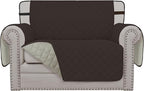Easy-Going Reversible Chair Cover Washable Sofa Cover for Dogs Water Resistant Couch Slipcover Furniture Protector Cover with Adjustable Straps for Pets (Chair 30 in, Chocolate/Beige)
