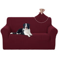 U-NICE HOME Loveseat Cover Stretch Couch Cover Sofa Slipcover, Burgundy