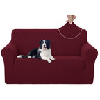 U-NICE HOME Loveseat Cover Stretch Couch Cover Sofa Slipcover, Burgundy